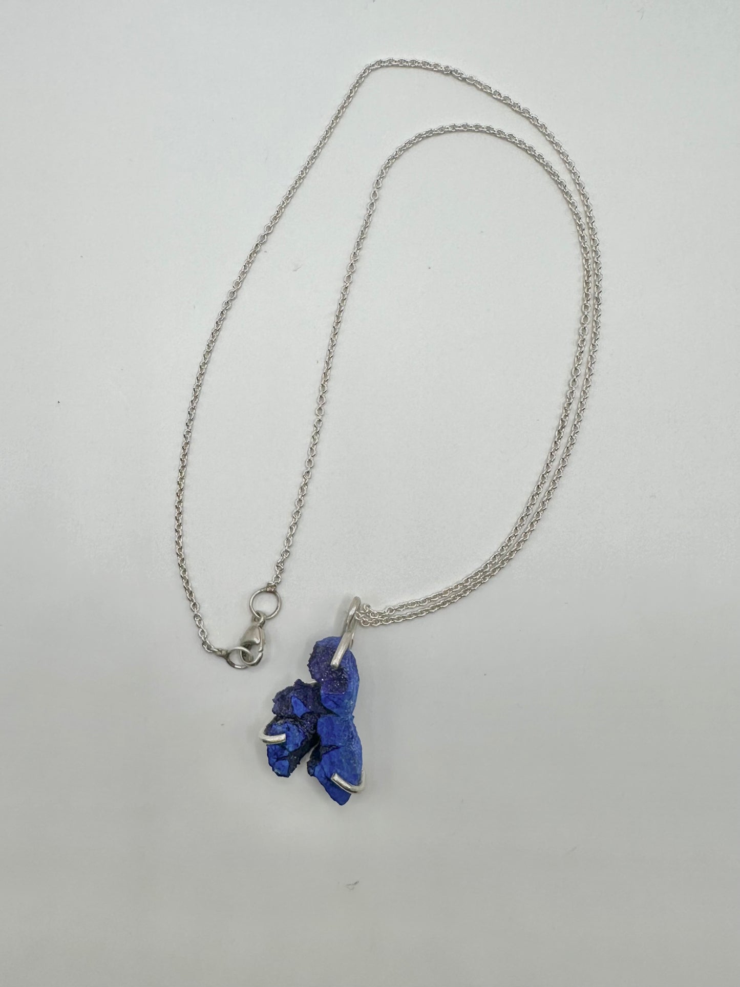 Cobalt Blue Geo on fine silver - 18”