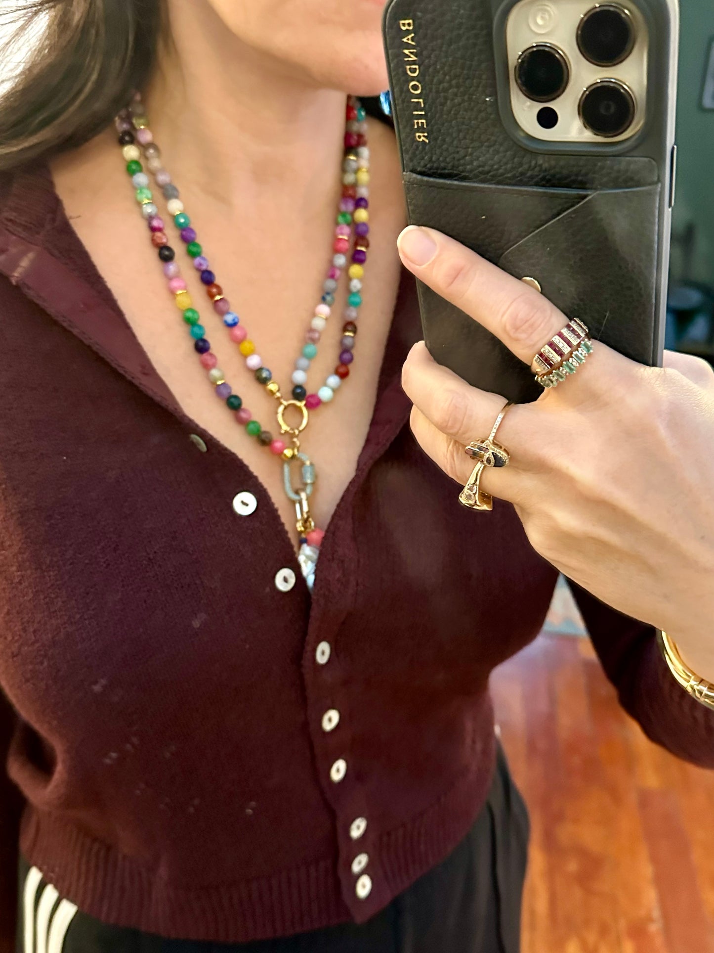 Multi-color Beaded Gem Necklace