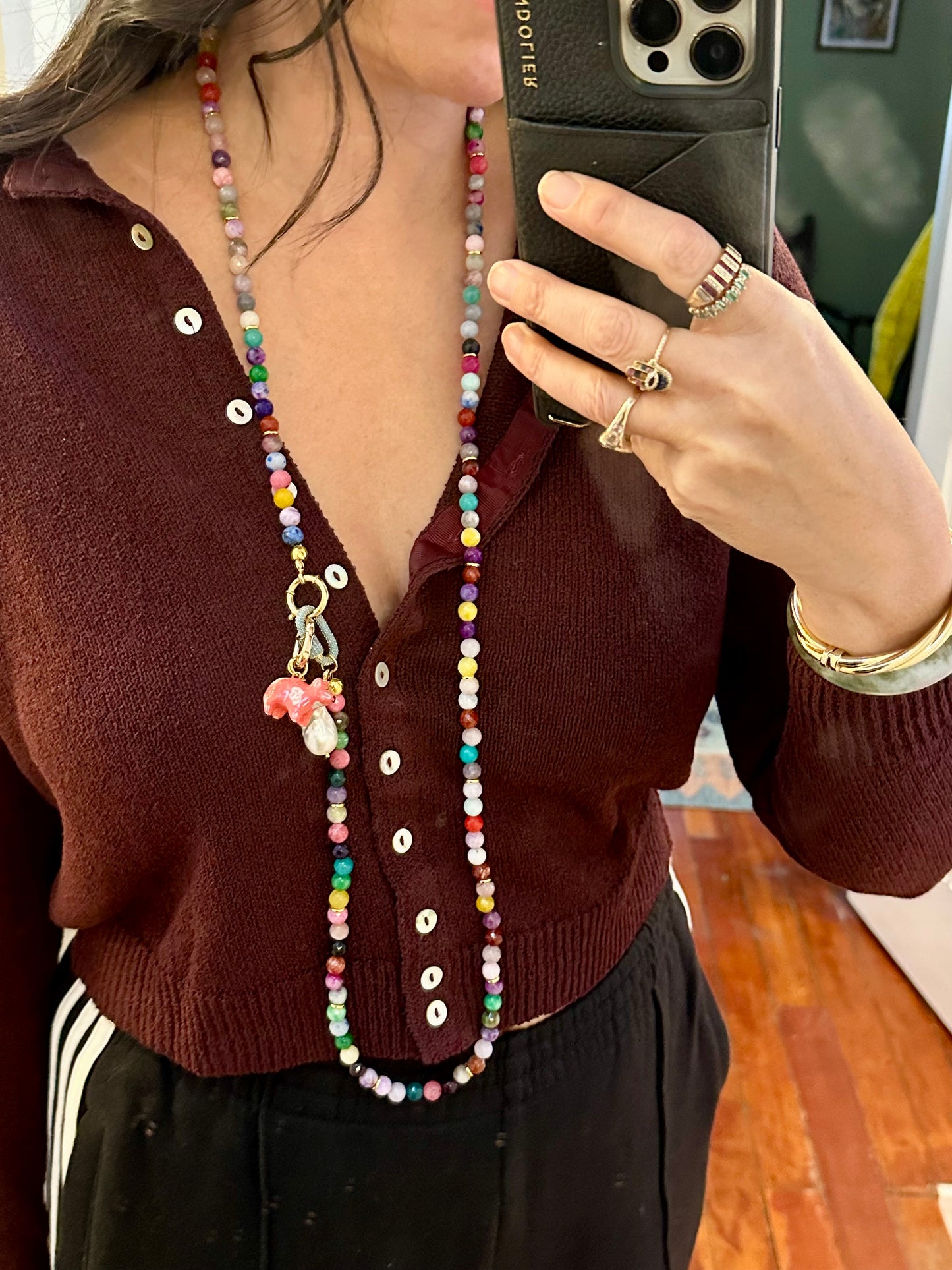 Multi-color Beaded Gem Necklace