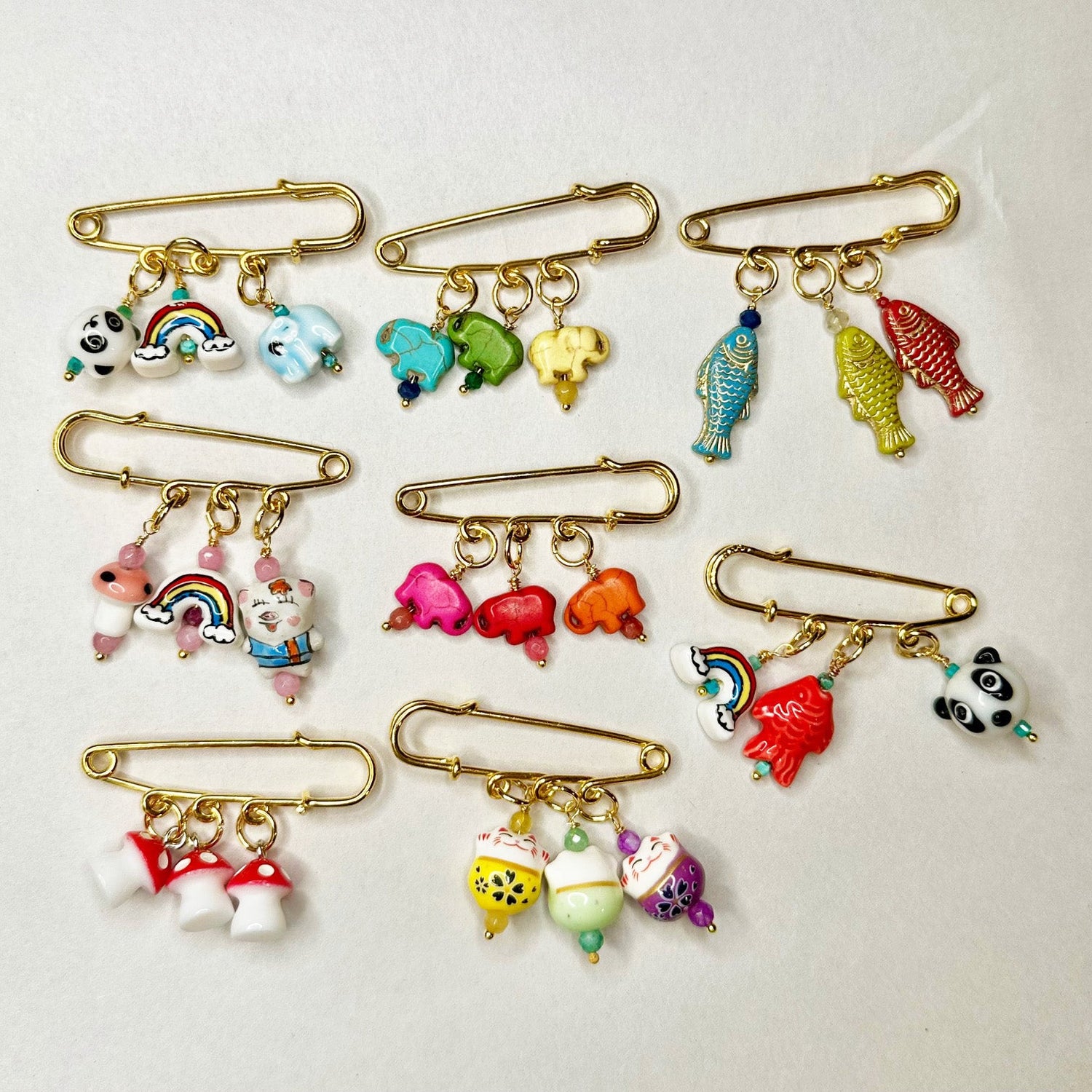 Safety pin charms