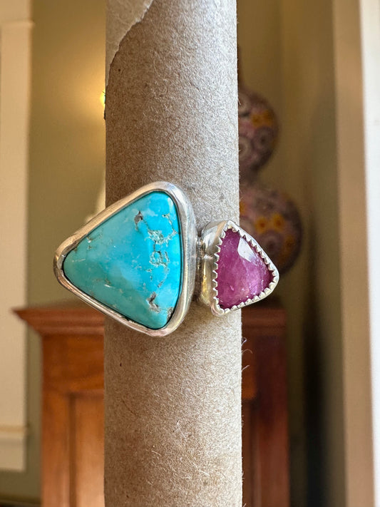 Kingman Turquoise and Pink Tourmaline