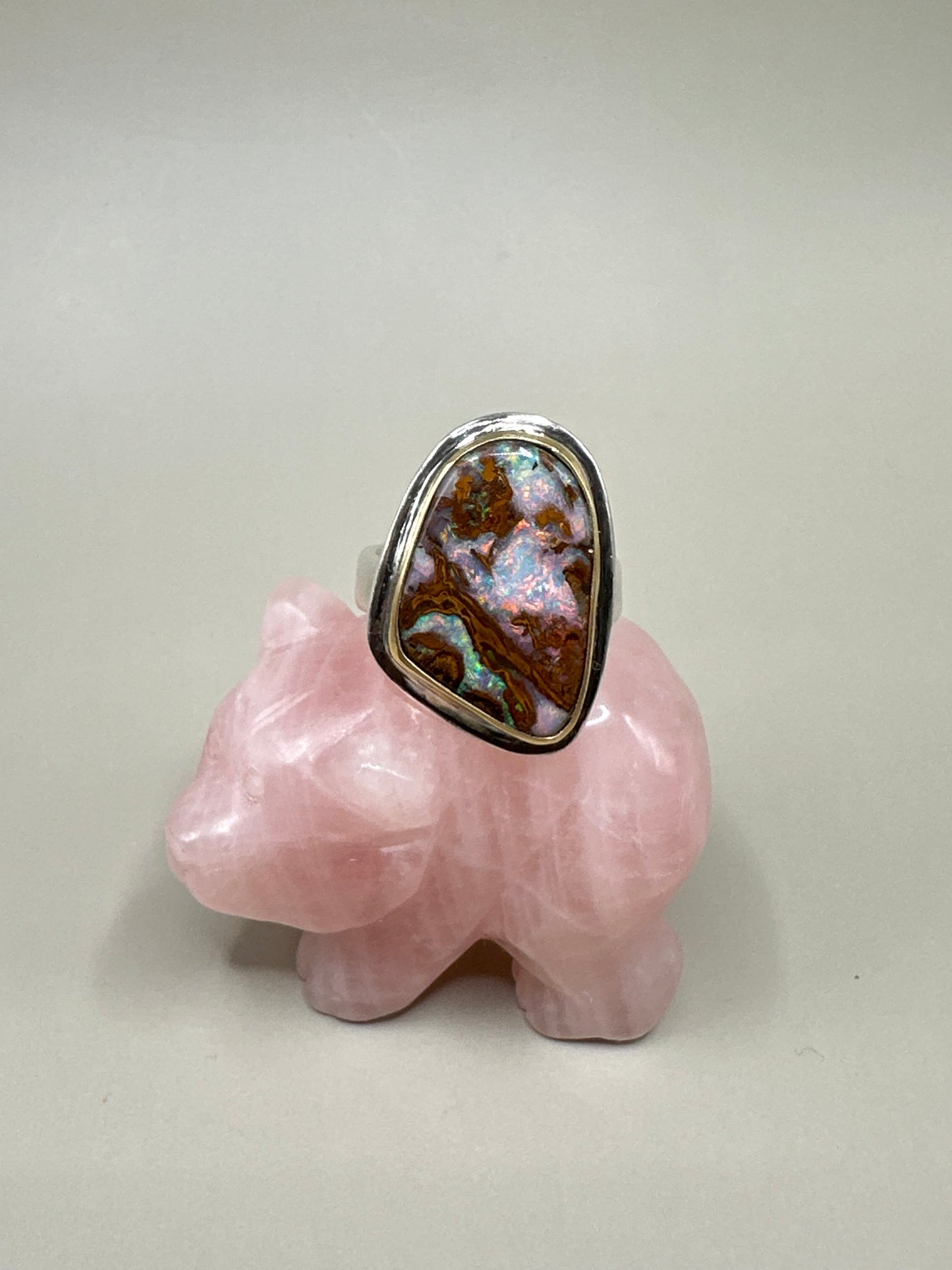 Australian Pink Opal Ring