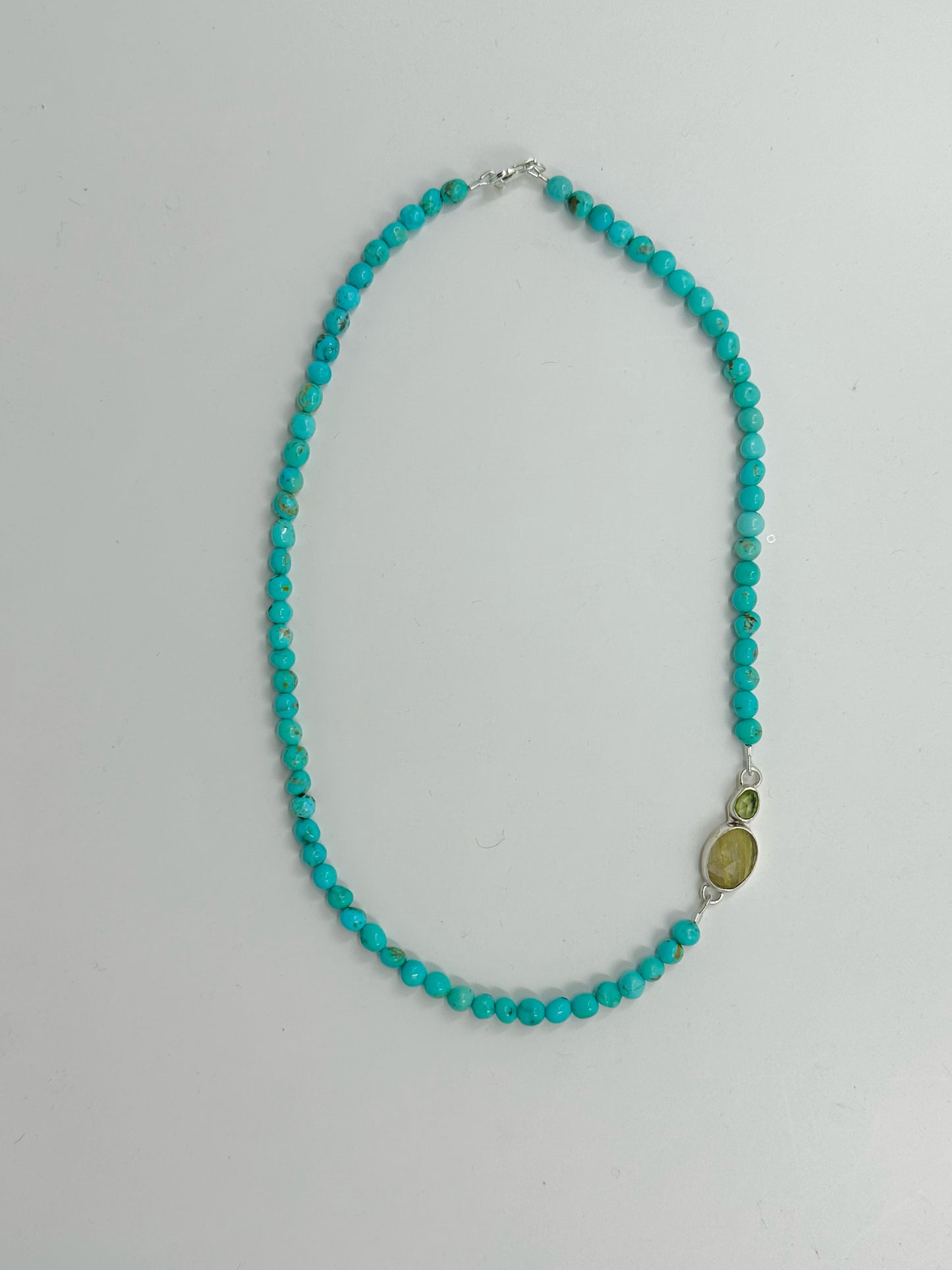 Sonoran Gold Turquoise with Peridot and Golden Rutilated Quartz