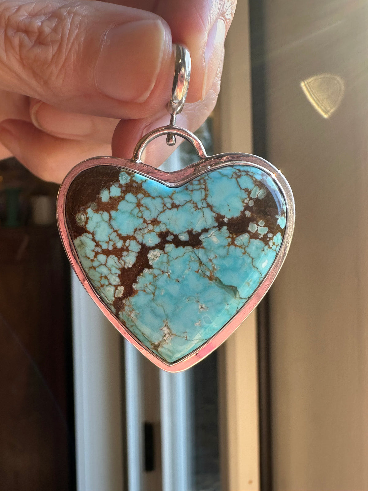 No. 8 Turquoise + Enamel Donkey Reversible Pendant