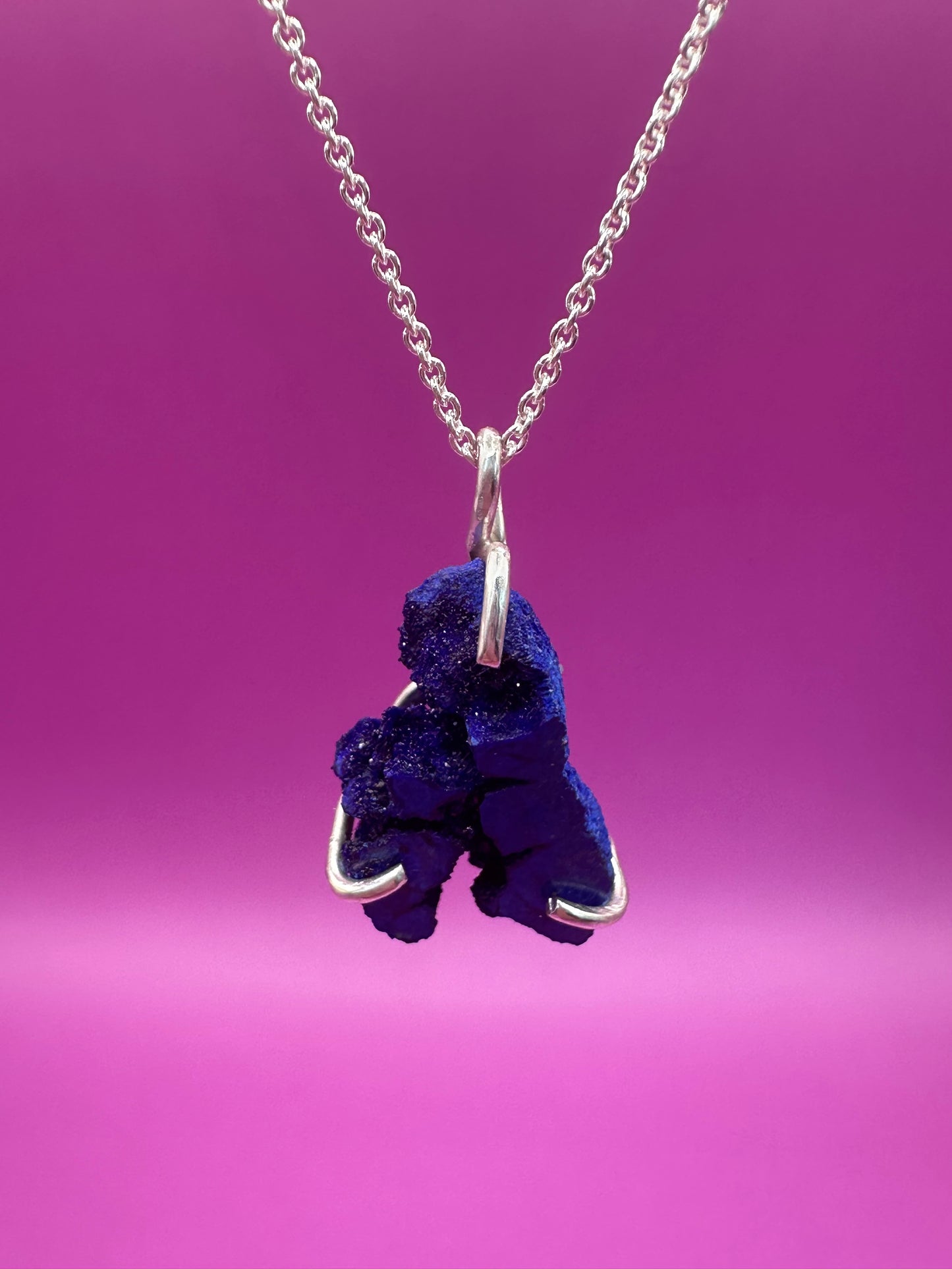 Cobalt Blue Geo on fine silver - 18”