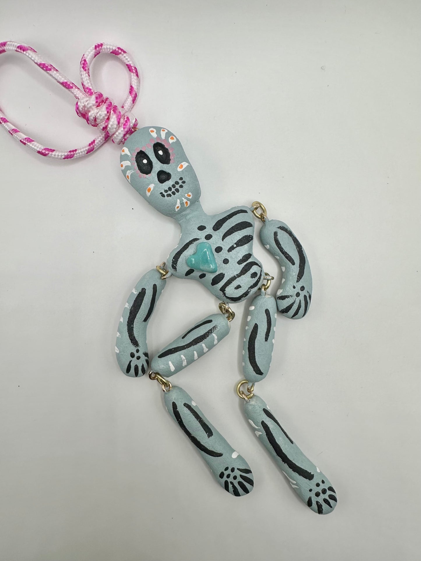Skeleton Charms - blue with blue heart