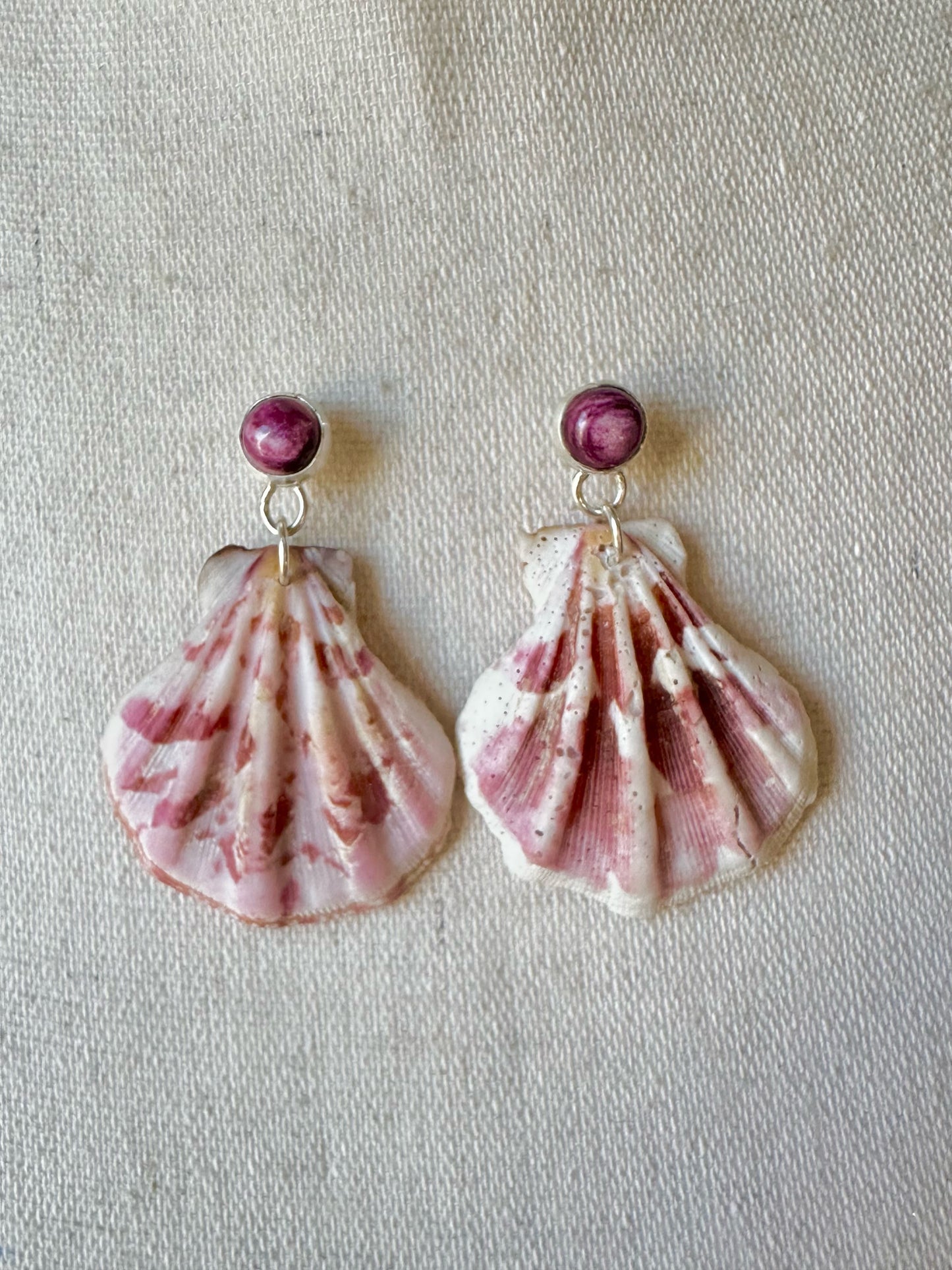 Spiny Oyster & Scallop Shell Earrings