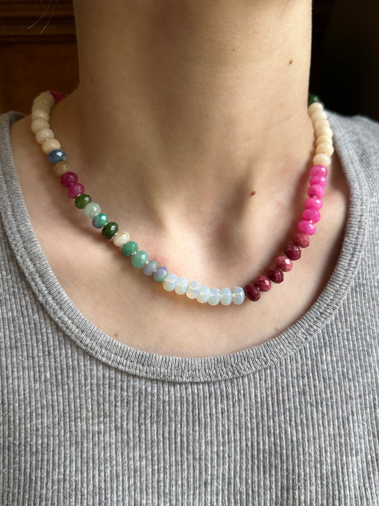 Dyed Jade Rondelle Greens, Pinks, Whites