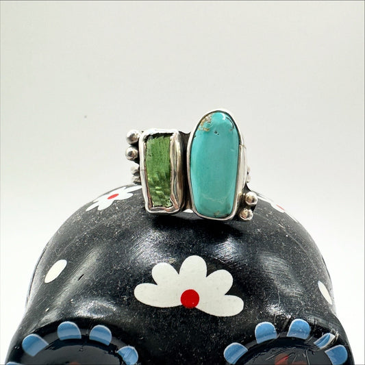 Turquoise Mountain and Green Tourmaline