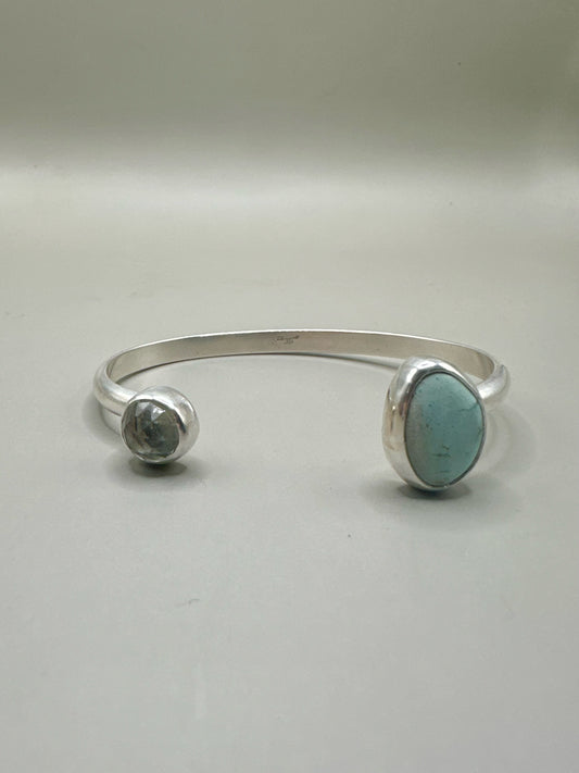 Golden Hills Turquoise & Prasiolite Cuff