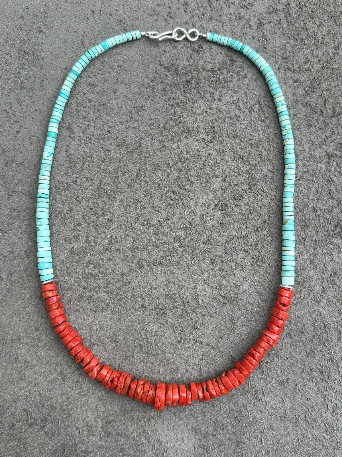 Natural Italian Coral & Fox Turquoise Necklace