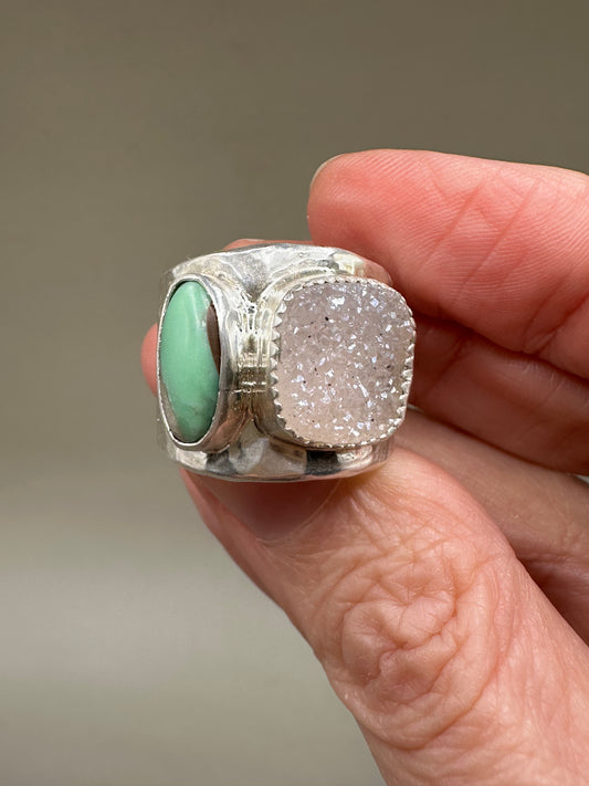 Drusy and Turquoise cigar band