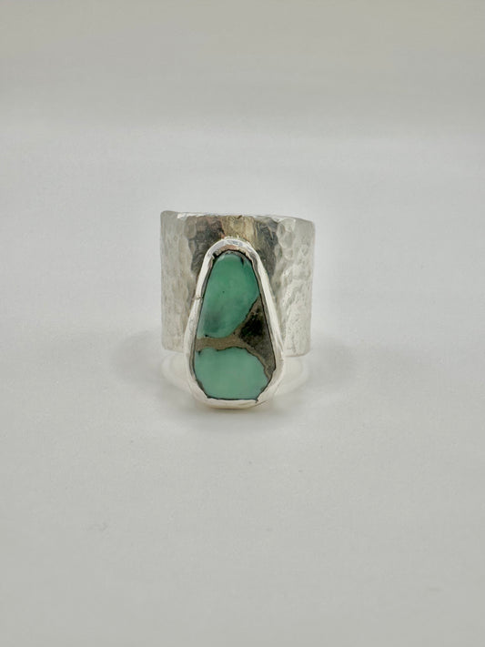 Desert Bloom Turquoise in Fine Silver